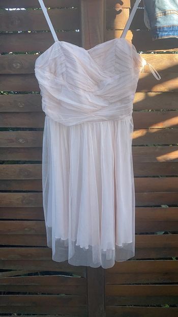 Robe de soirée rose poudre à paillettes