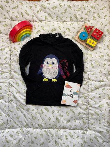 sous pull col roulé noir 5 ans kidkanai