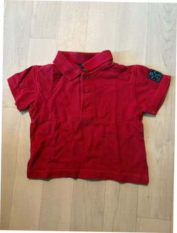 Polo rouge manches courtes 12 mois tenderly