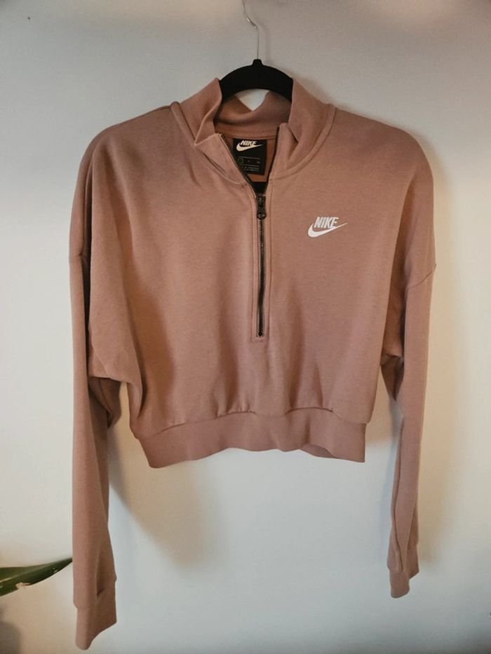 Sweat court à demi-zip pour femme * Nike/ taille S* - photo numéro 2