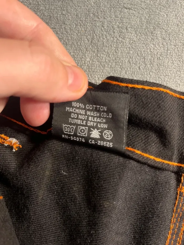 Short/Jort Stussy Black Embroidered Orange Big Logo Back – Taille XL - photo numéro 8