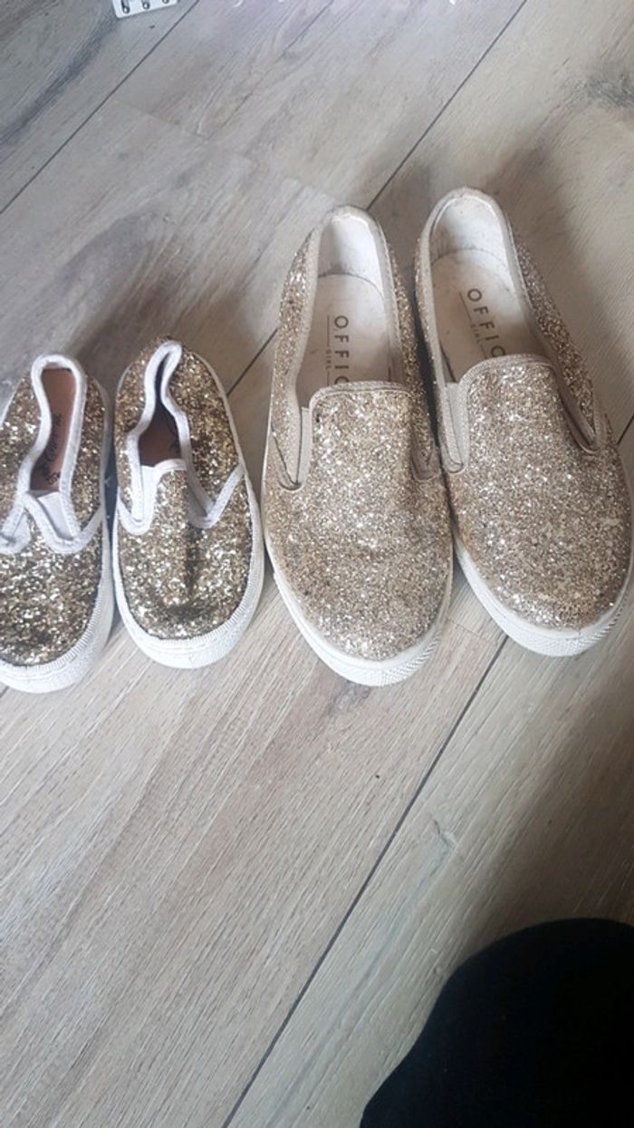 Chaussures sneakers dorées paillettes 36 - photo numéro 2