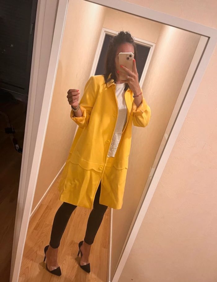 Manteau femme jaune - photo numéro 3