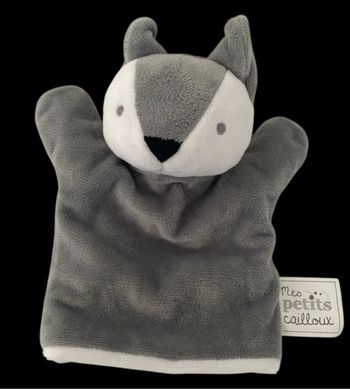 ❤️ B5186  Doudou MES PETITS CAILLOUX Renard Marionnette GRIS