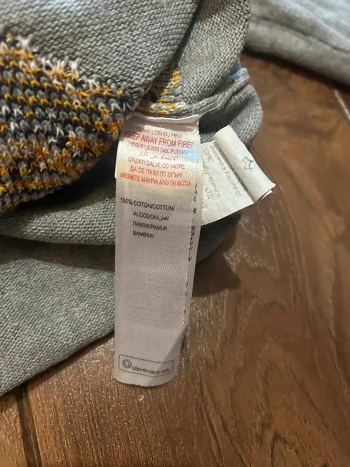 Pull garçon gris chiné en coton garçon motif tête de tigre Sergent major 5ans - photo numéro 12
