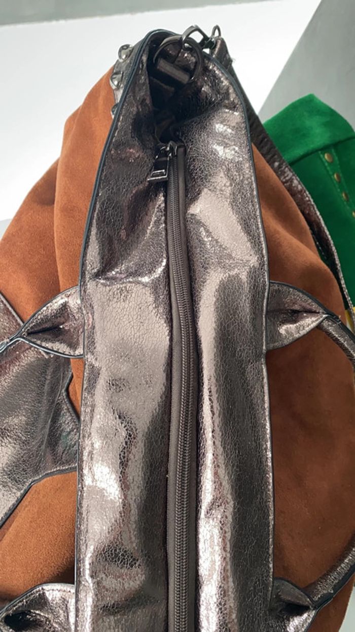 Sac caba fourre tout couleur brique et bronze - photo numéro 12