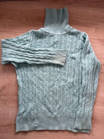 Pull Col Roulé Torsadé St John's Bay – Bleu Pastel – Taille XL