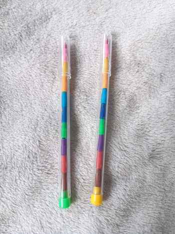 Lot de 2 crayons pousse pousse multicolore