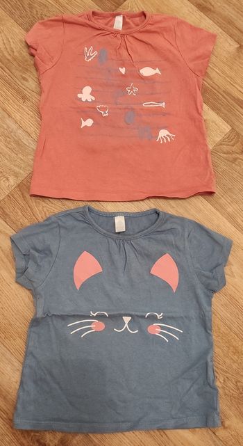 Lot tee-shirts manches courtes fille