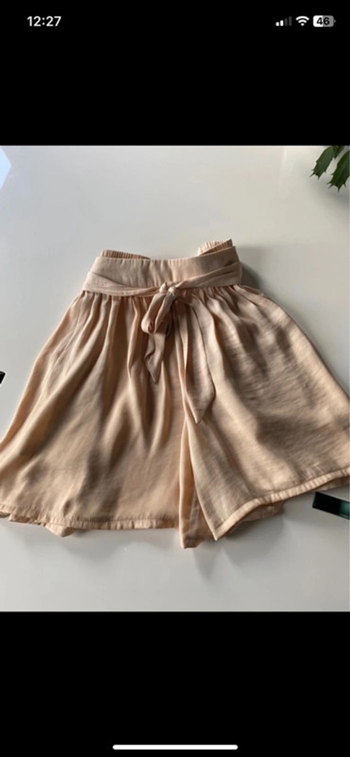 Jupe short abricot ceinture à nouer - photo numéro 4