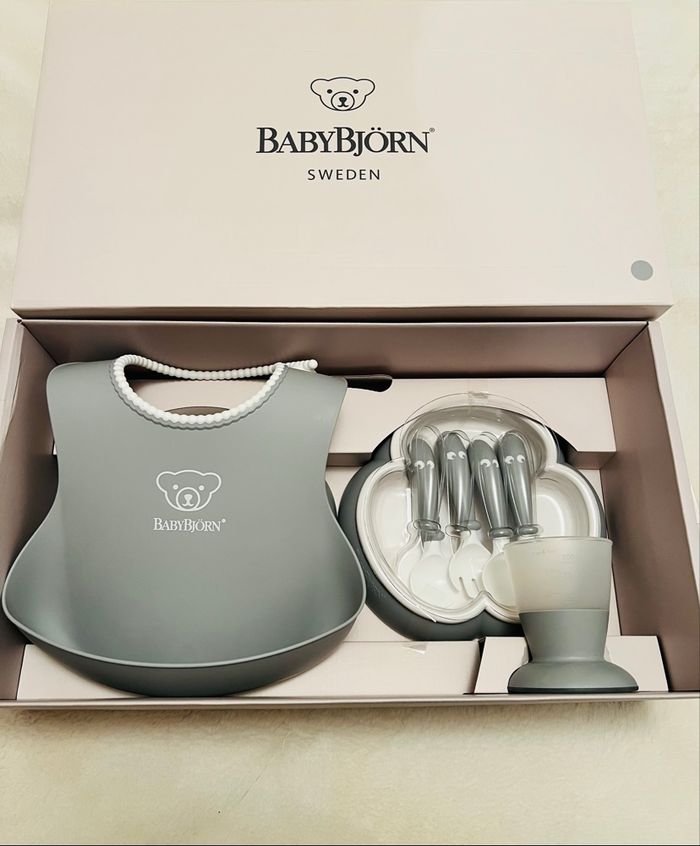 Set repas 8 pièces BabyBjorn gris - photo numéro 5