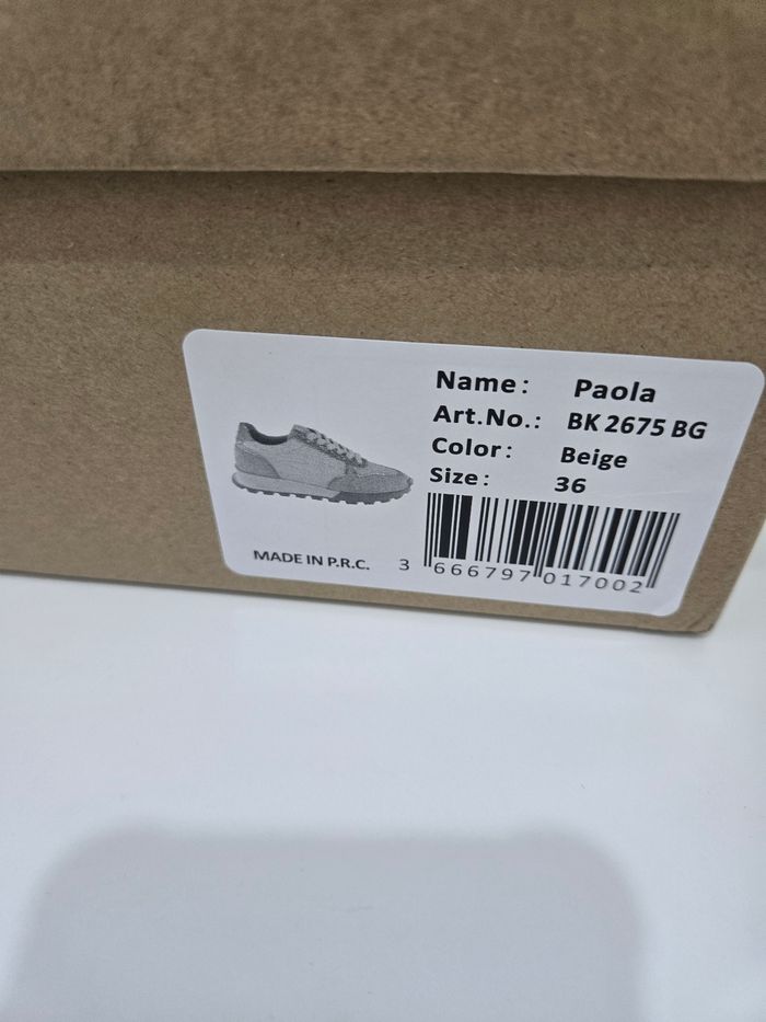 Basket Vanessa WU taille 36 neuves authentiques modele paola blanc beige doré - photo numéro 8