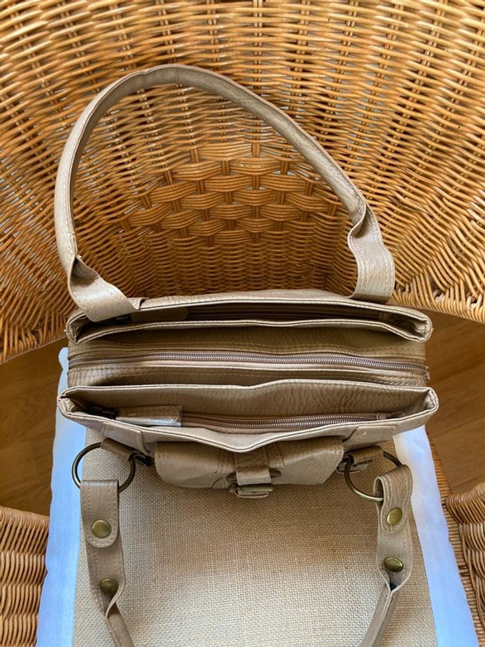 Sac vintage y2k beige synthétique neuf [ref 2506SBe93] - photo numéro 11