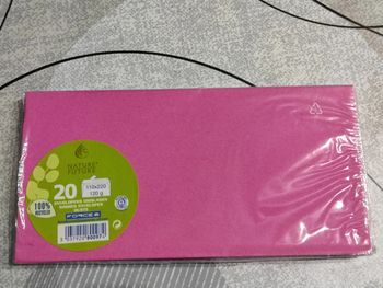 20 enveloppes rose fushia