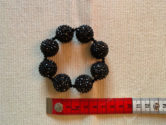 Bracelet en perles noires avec strass noirs - photo numéro 9