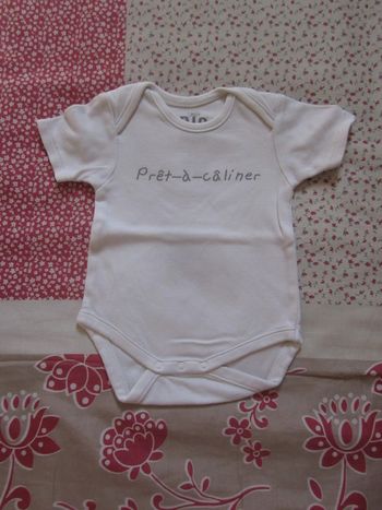 Body manches courtes blanc 1 mois
