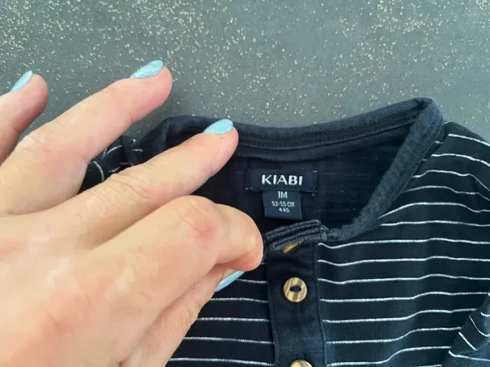 Ensemble garçon teeshirt manches longues à rayures Kiabi et jeans Obaïbi taille 1 mois - photo numéro 8