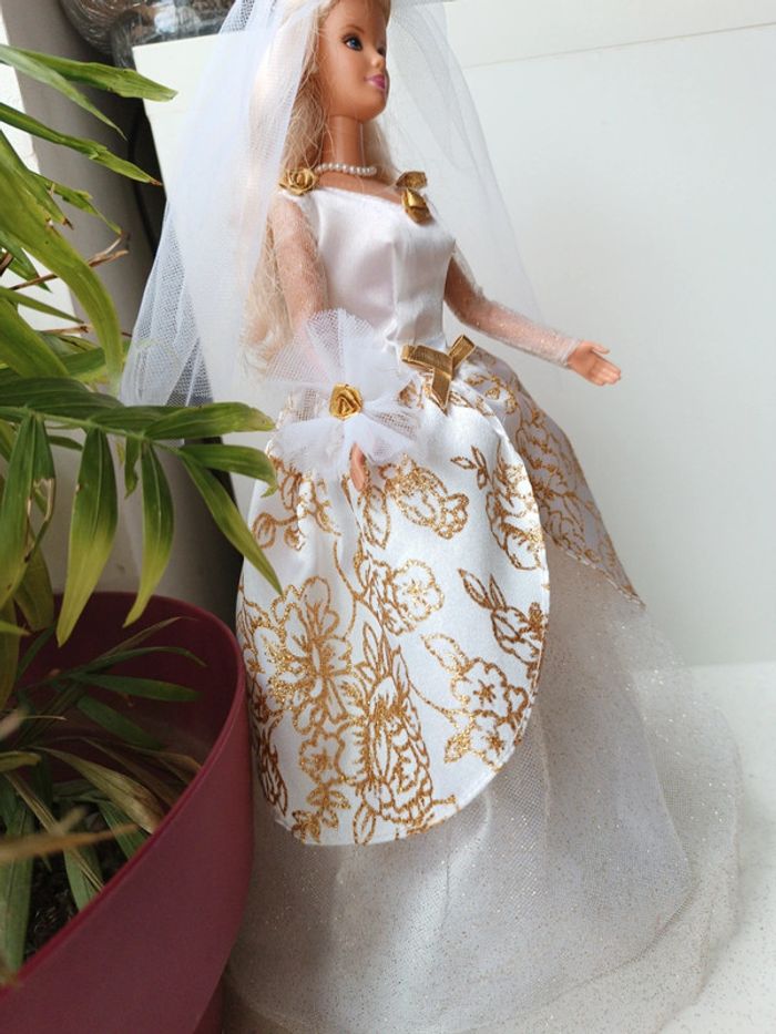 Barbie mattel doll poupée mannequin club mariage jeune mariée wedding wedd 1997 beautiful bride - photo numéro 7