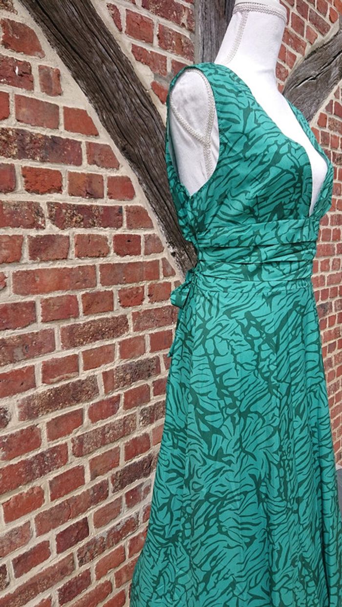 Robe longue verte Taille L - photo numéro 4