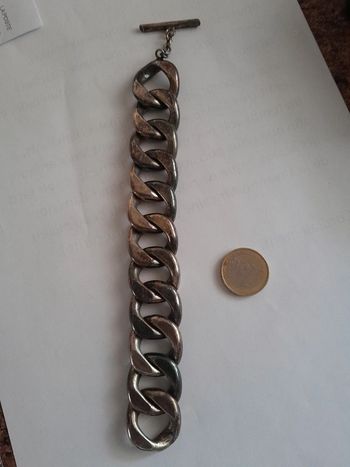 Sublime manchette ancienne style Agatha métal argenté