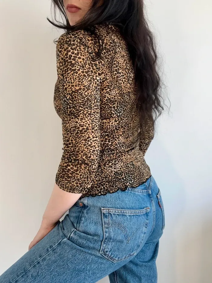 Chemisier vintage y2k à motifs panthère taille S 🐆 - photo numéro 3