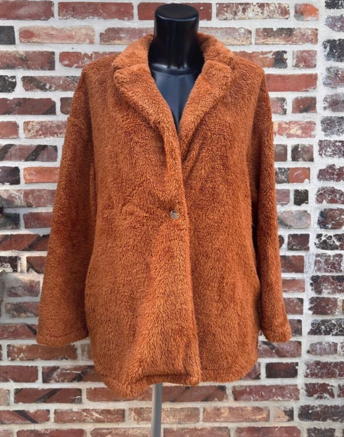 Manteau col à revers en flanelle T38 • SHEIN