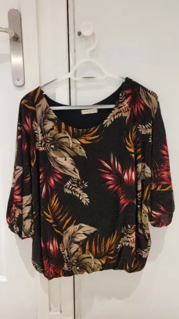 Blouse manches 3/4 chauve-souris