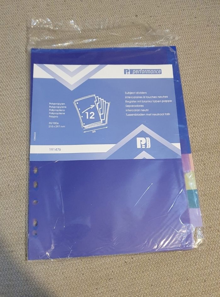 Intercalaires en plastique