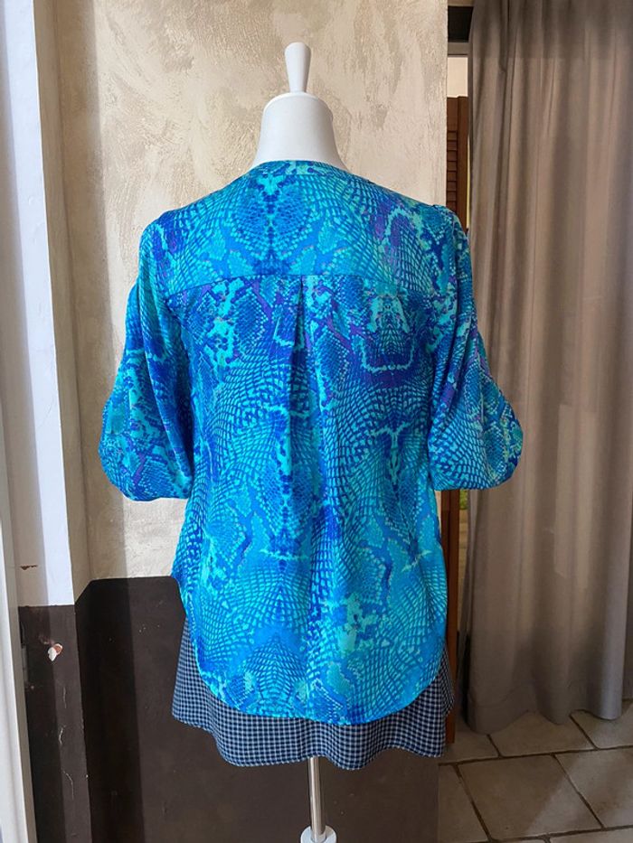 Blouse turquoise python Jennifer Lopez XS - photo numéro 4