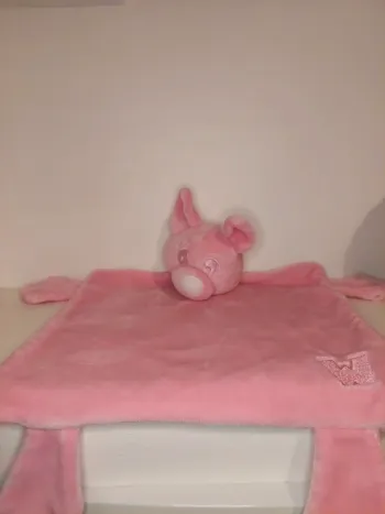 Walibi - grand doudou kangourou rose