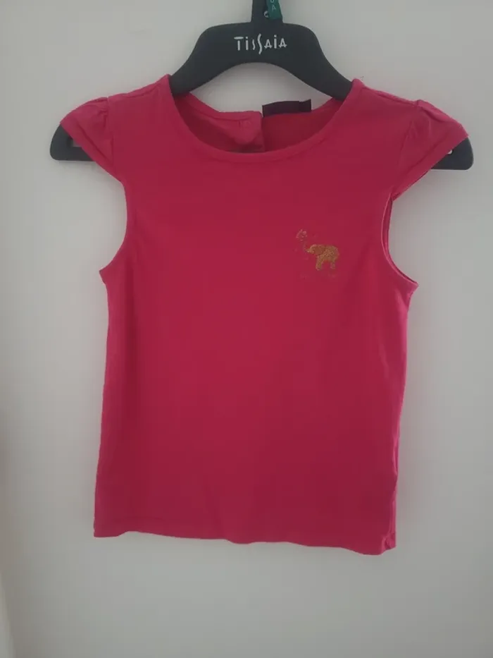T-shirt rose éléphant doré Sergent major Taille 8 ans