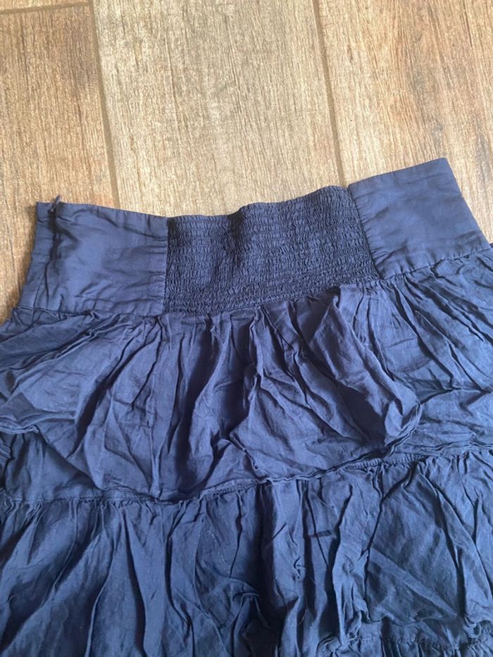 Jupe courte d’été à volants bleu foncé Zara - photo numéro 5