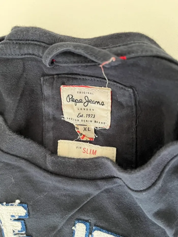 Tee shirt à manches longues bleu marine Pepe jeans taille XL - photo numéro 3
