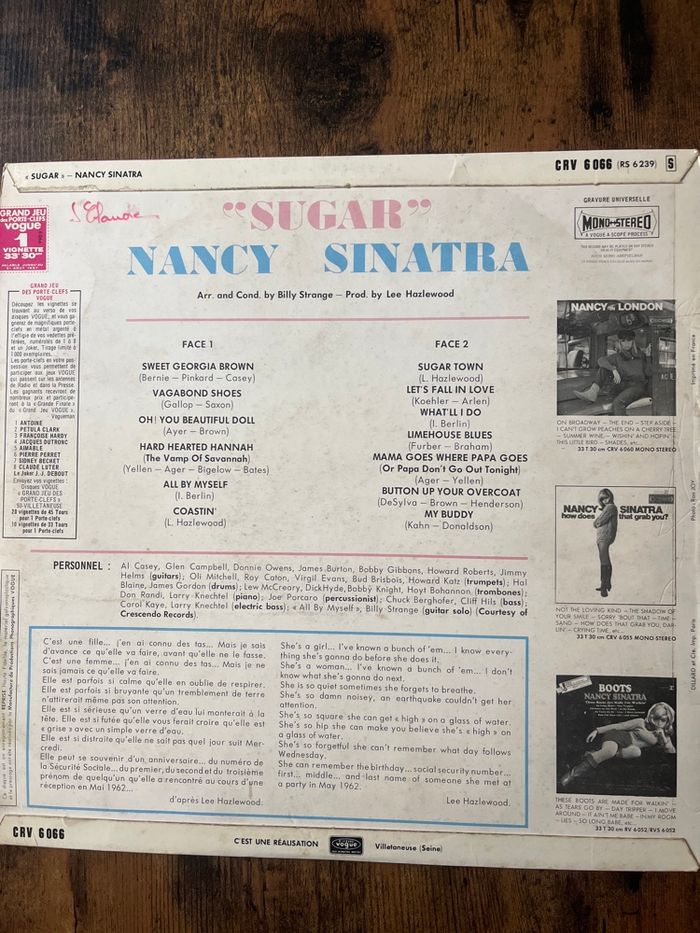 33 tours Nancy Sinatra - photo numéro 2