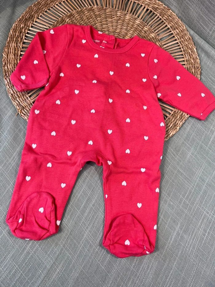 Pyjama coton taille 1 mois motif cœur