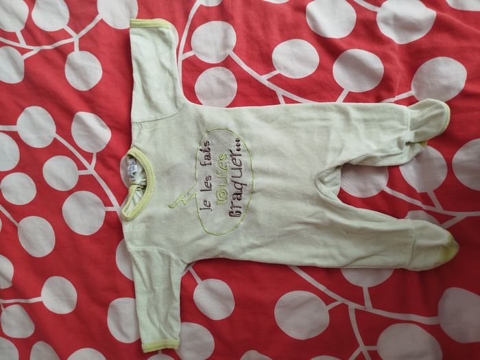 Pyjama bébé velours vert 1 mois