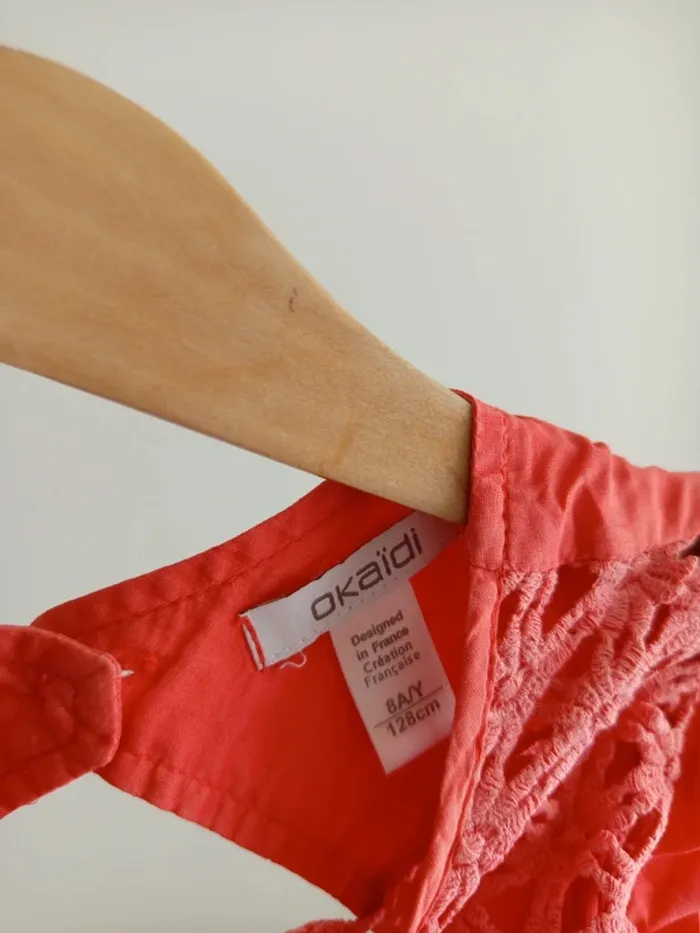 Blouse rose corail Okaïdi 8 ans - photo numéro 3