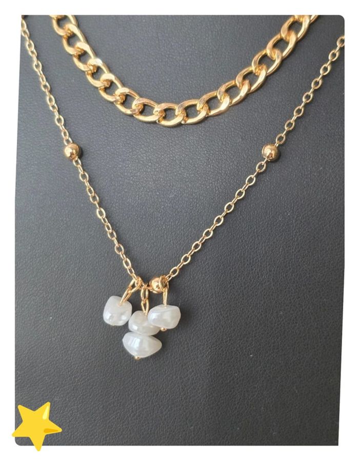 Ensemble 3 collier acier inoxydable dorée - photo numéro 2