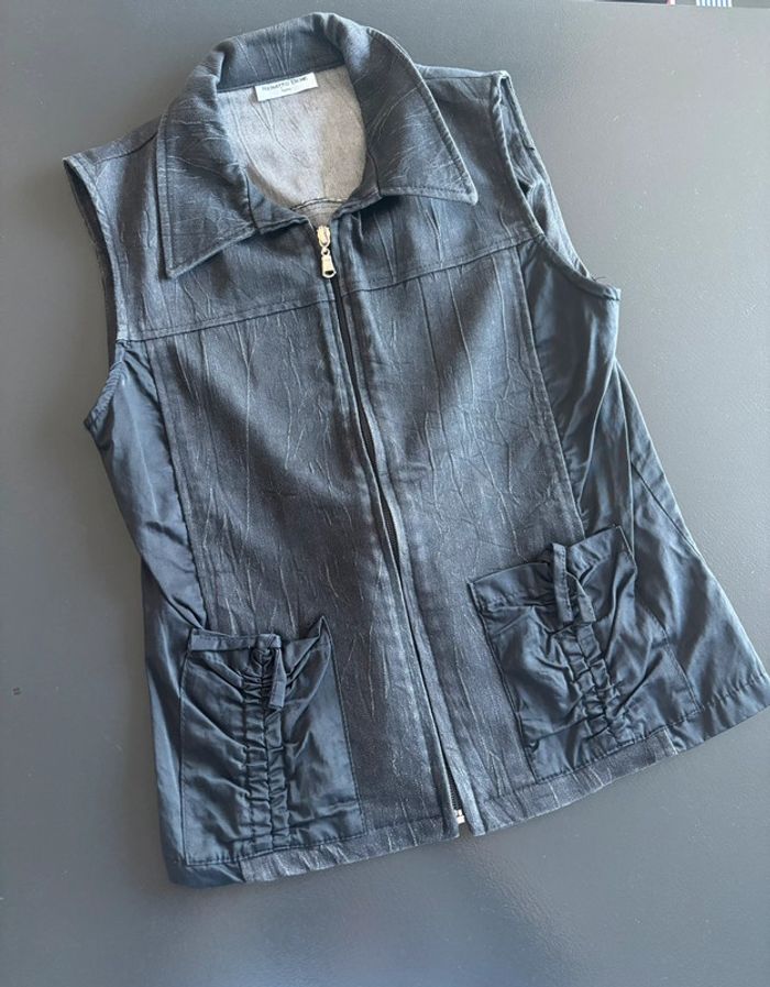 Veste en jeans sans manche T38