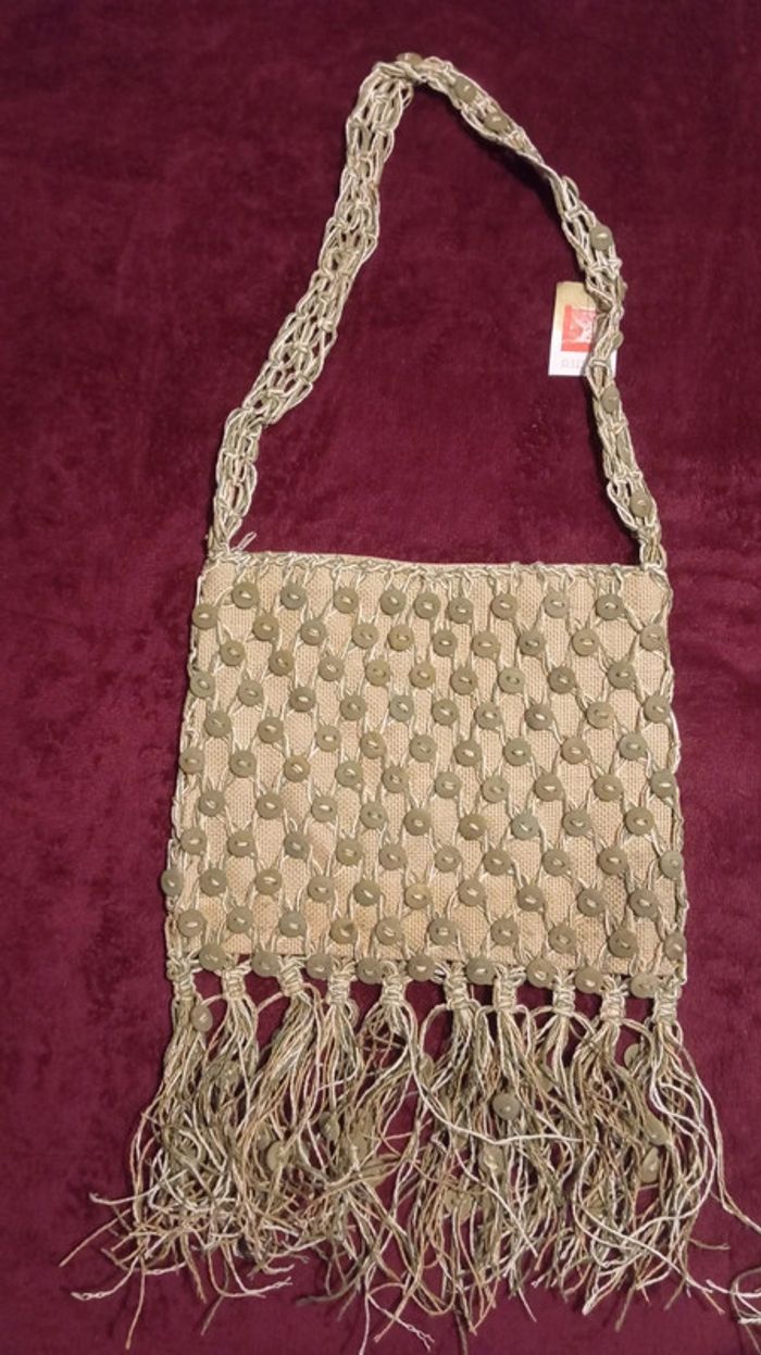 Deux beaux sacs Neufs originaux avec boutons et franges Giada - photo numéro 3