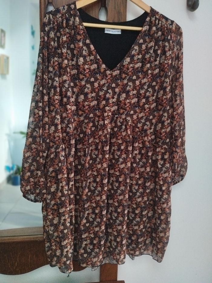 Robe fleurie marron
