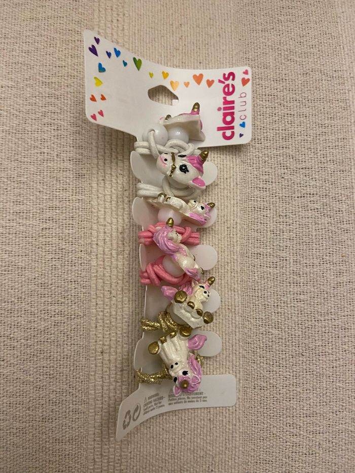 Lot de 6 élastiques licorne fille