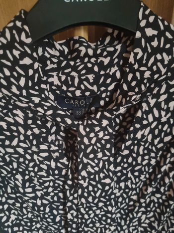 Robe imprimée noir & rose caroll