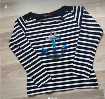 Sweat rayé bleu marine