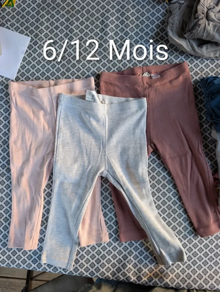 Lot legging bébé fille 6/12 mois