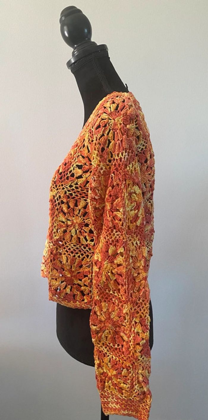 Pull Palme en maille crochet taille S - photo numéro 6