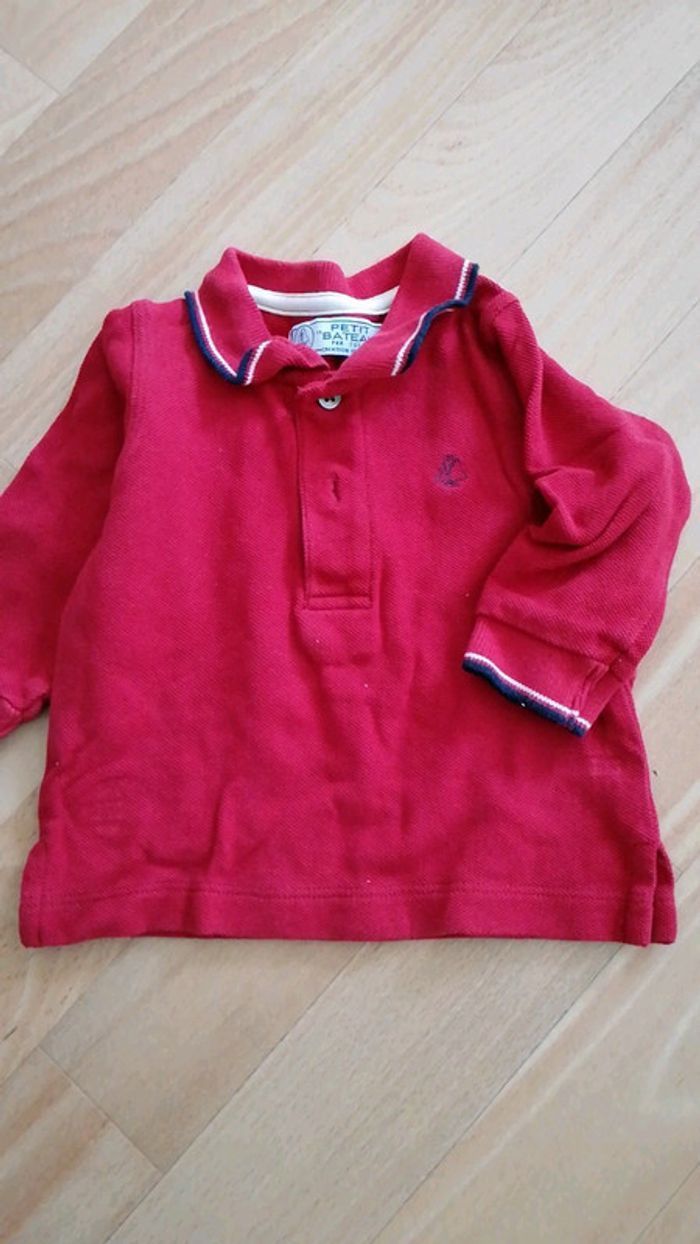 Petit Bateau ensemble garçon 6 mois pantalon polo et jean - photo numéro 3