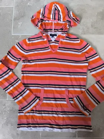 Sweat capuche fin coloré troué fille XL Tommy Hilfiger
