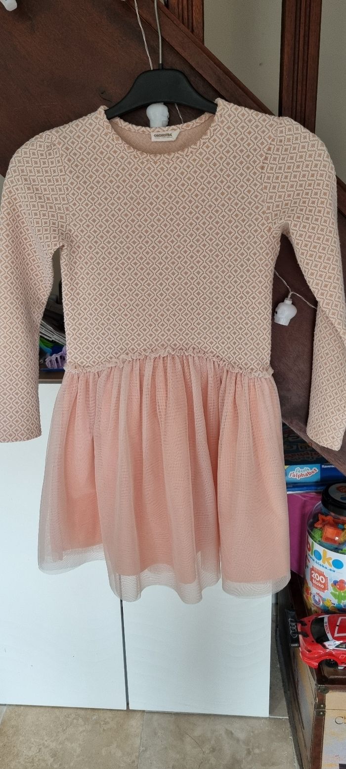 Robe manches longues rose