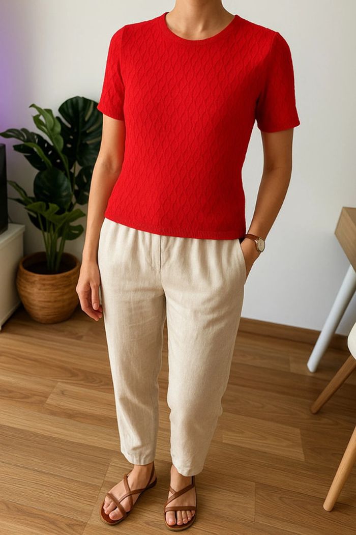 Teeshirt en maille ajouré Zara - photo numéro 2